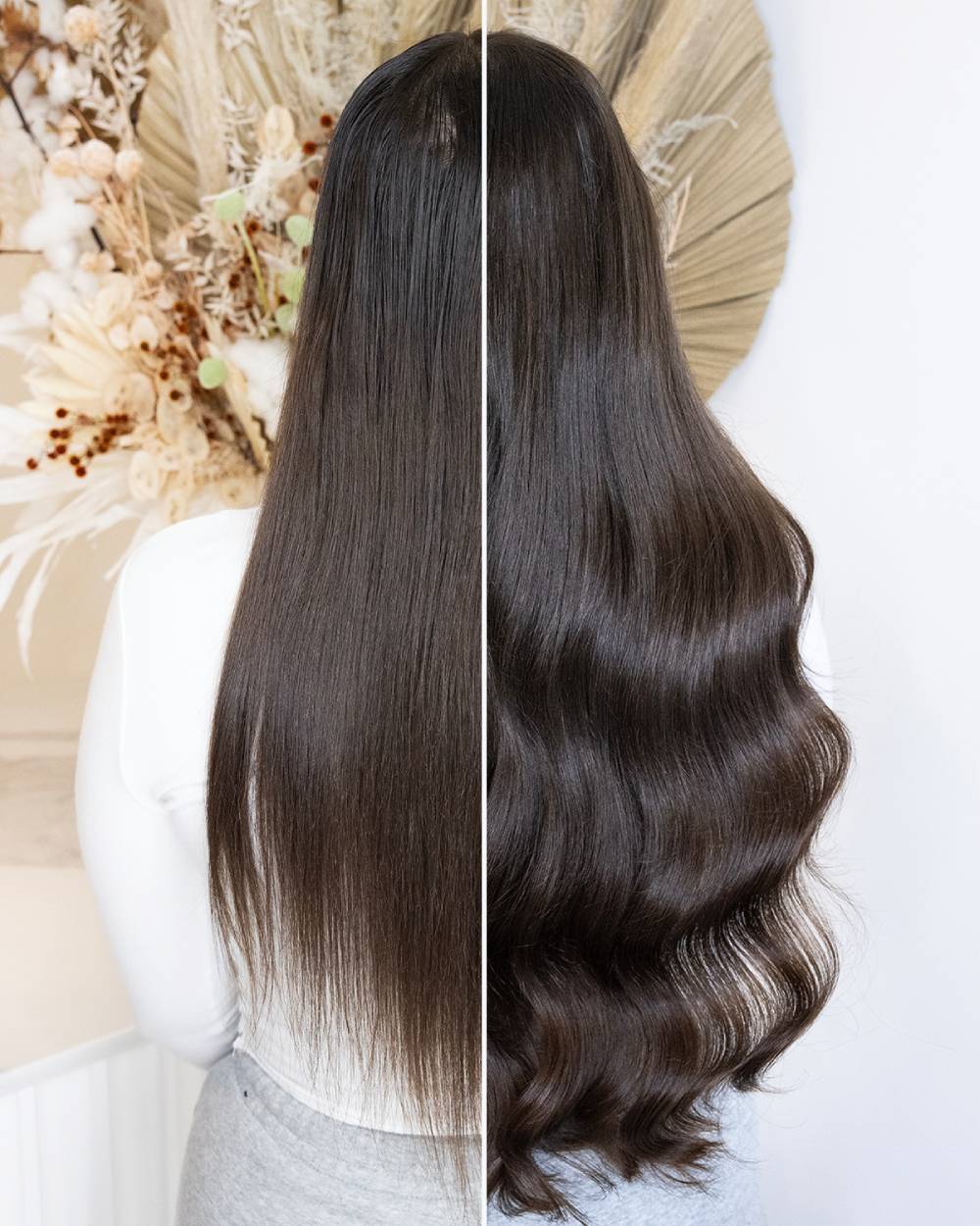 Before & after hair extensions