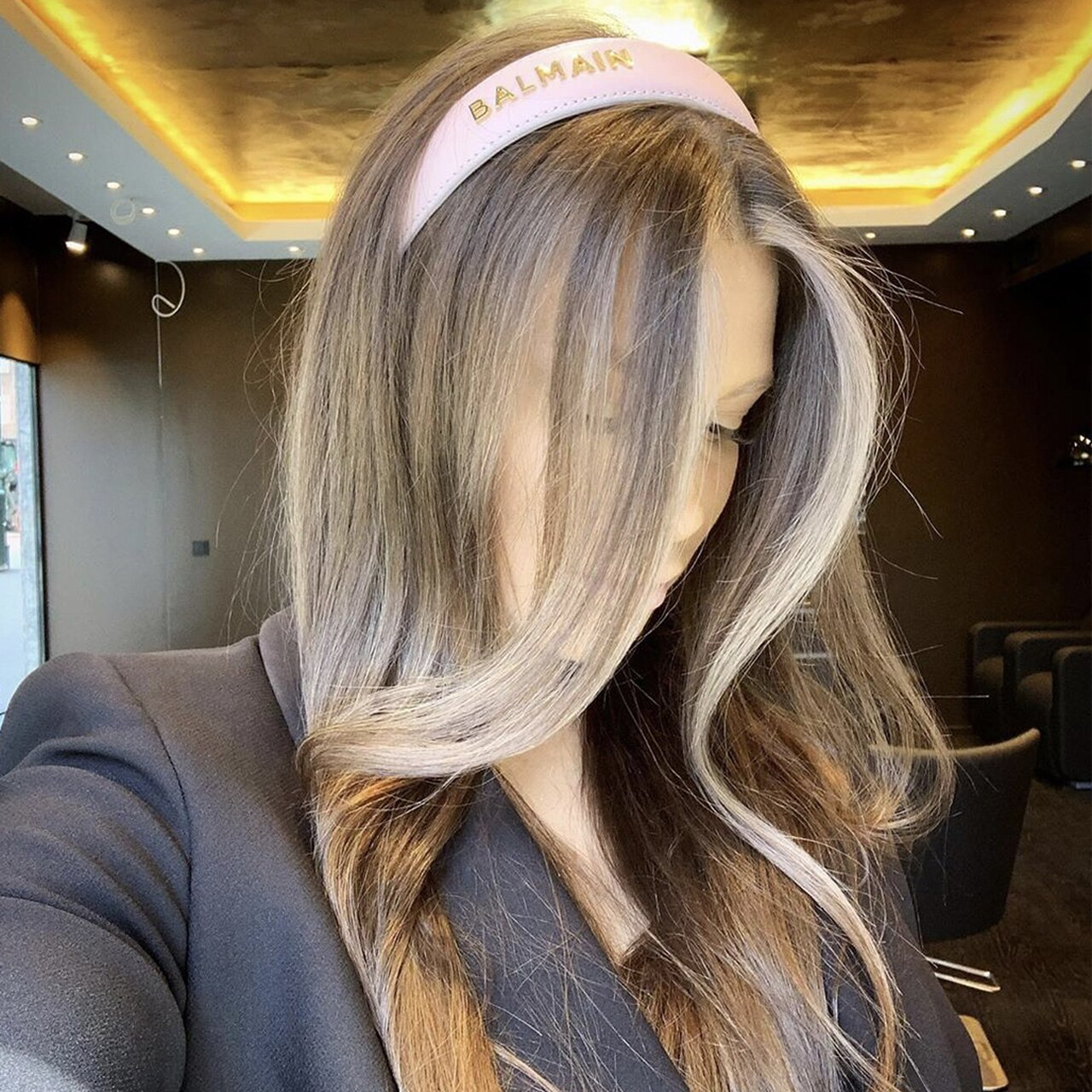 Balmain Pink Leather Headband - Limited Edition SS20