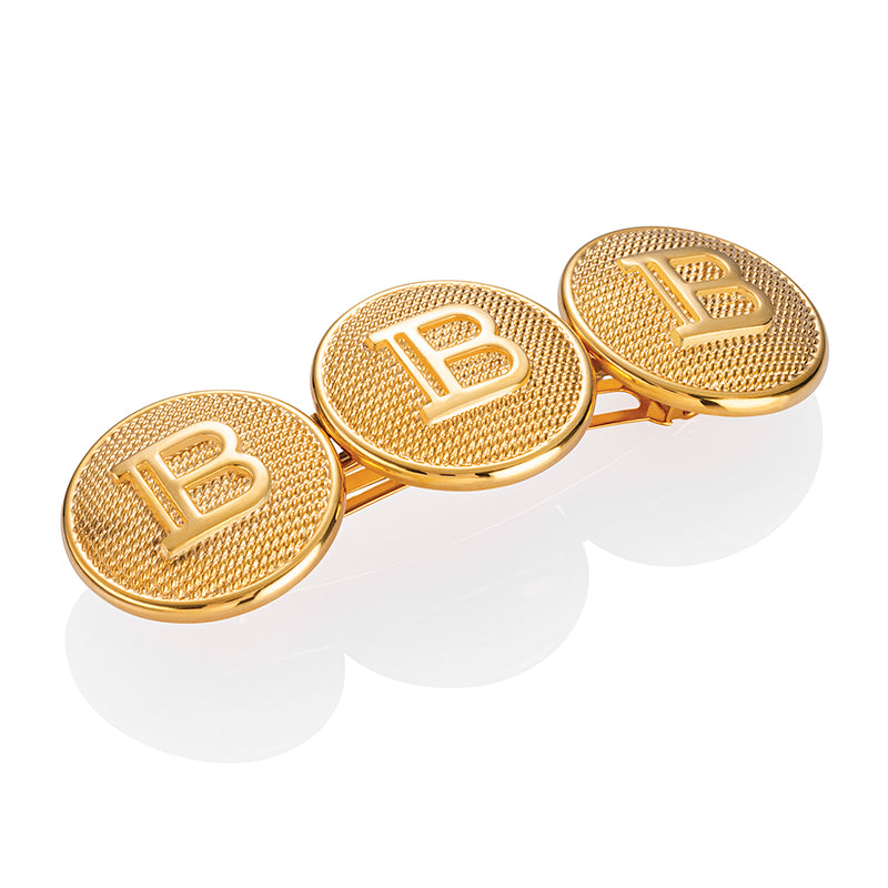  Balmain Limited Edition Barrette pour cheveux Gold Button Slide SS22 