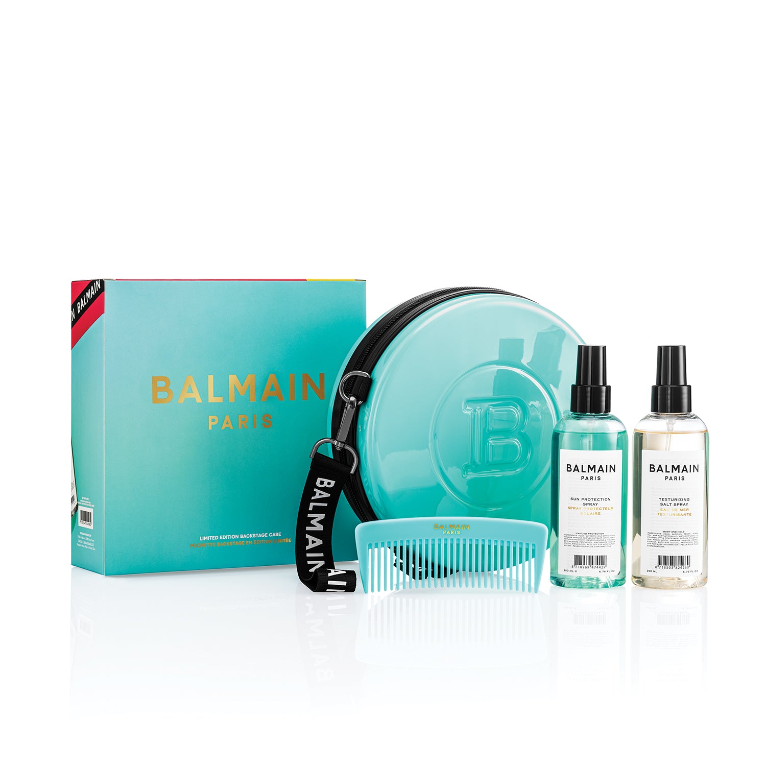 Balmain Backstage Session Case - Limited Edition Pouch SS21 - Teal Cosmetic Bag 